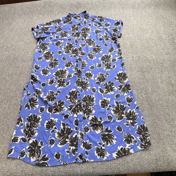 Lane Bryant Shirt Dress Women 18/20 Blue Floral Button Cottagecore‎ Sheer Boho - Picture 5 of 11